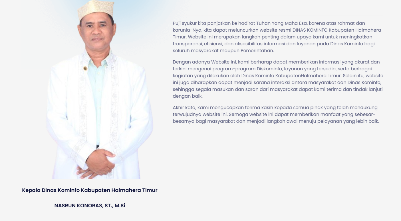 Website Resmi DINAS KOMINFO Kabupaten Halmahera Timur